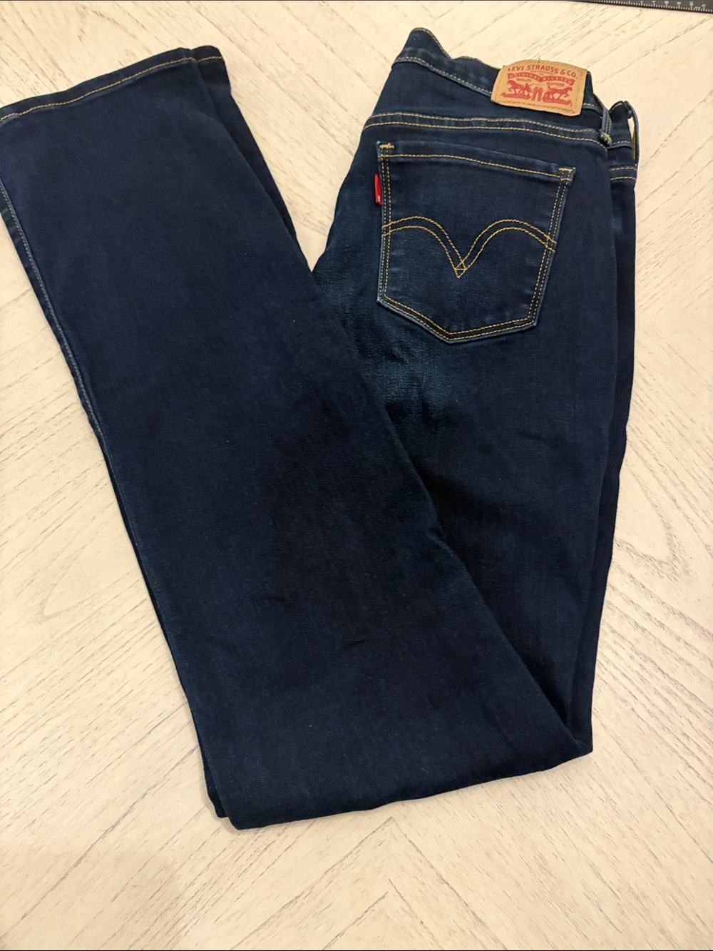 Levi's 505 Straight Leg Dark Wash Stretch Jeans - Size 4 - [PH1]